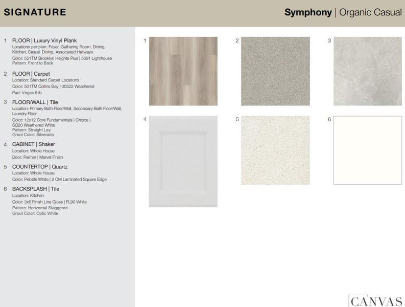 22131 Rangemore Drive design selections. Home is currently under construction and selections subject to change.