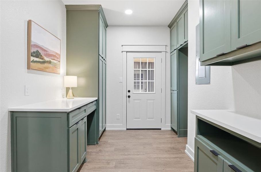 Butler Pantry with Laundry and Office