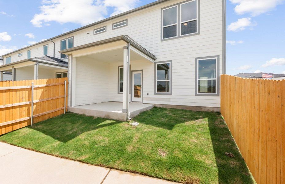 Front exterior of a new home in Northpoint at Old Settlers, Round Rock, TX, highlighting curb appeal (Image 28). Front exterior of a new home in Northpoint at Old Settlers, Round Rock, TX, highlighting curb appeal (Image 28).
