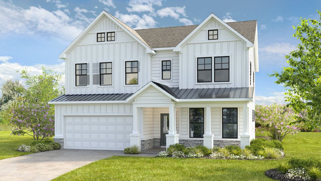 Representative exterior photo of a completed home built from the Kirkwood by Taylor Morrison in Stratford Hills, Ball Ground, GA (Image 18). Representative exterior photo of a completed home built from the Kirkwood by Taylor Morrison in Stratford Hills, Ball Ground, GA (Image 18).
