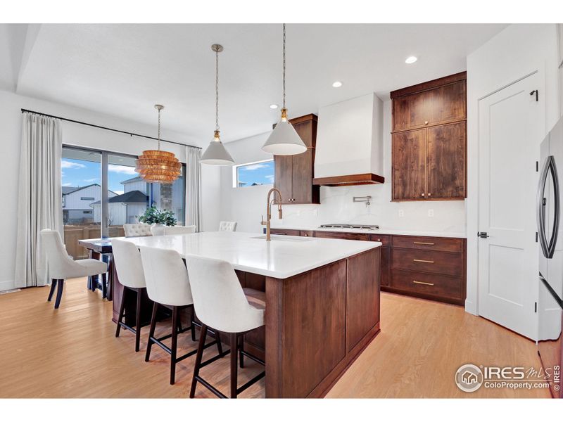 Kitchen with large oversized island