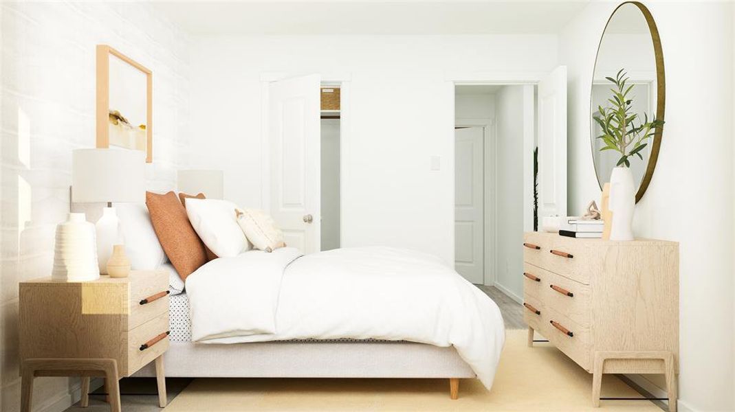 Bedroom featuring light wood finished floors