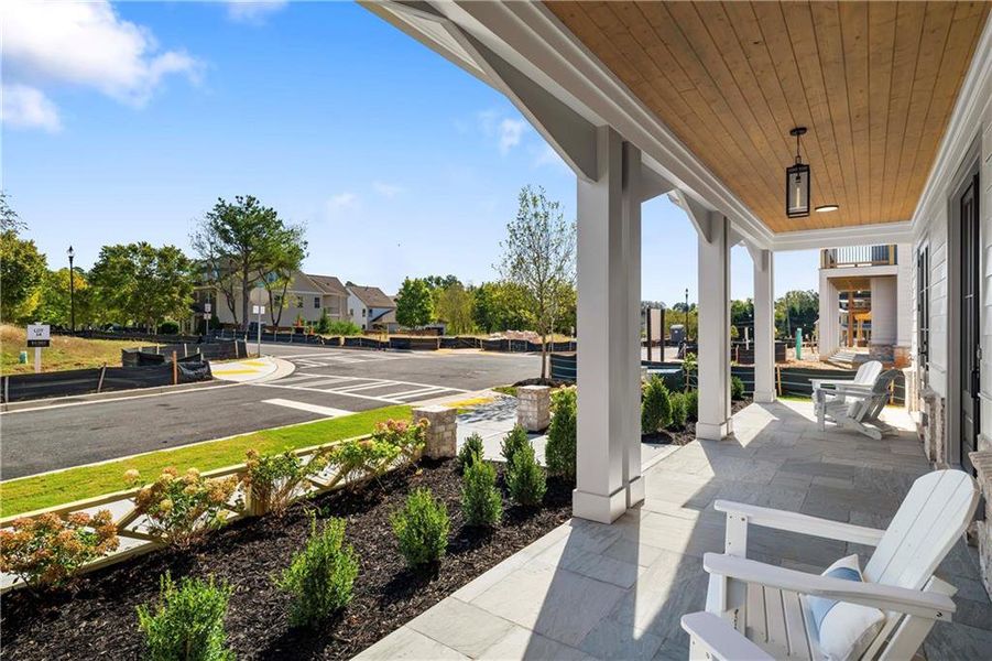 Exterior details and patio area of a home in Echo at Crabapple, Milton (Image 26).