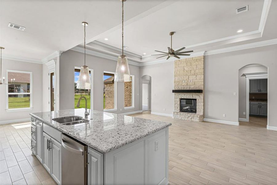 Furnished interior view inside a new home in Pecan Plantation, Granbury (Image 5).