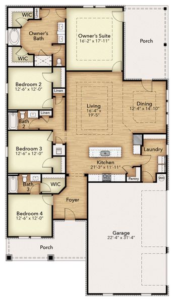 2D floor plan layout for the The Ruby Estate by Herbst Homes in Walther Reserve, Milton, FL (Image 5). 2D floor plan layout for the The Ruby Estate by Herbst Homes in Walther Reserve, Milton, FL (Image 5).