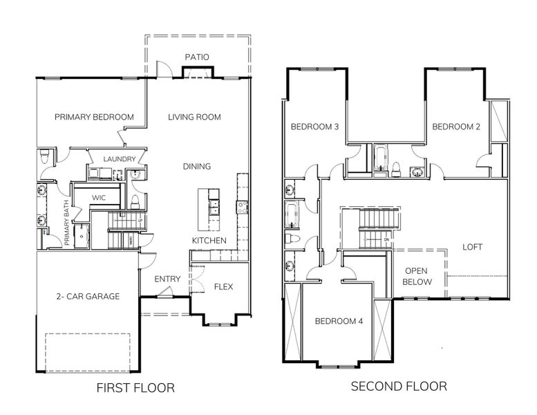 2D floor plan layout for the Crosby by Hunter Quinn Homes in Landing at Clemson Marina, Seneca, SC (Image 3).