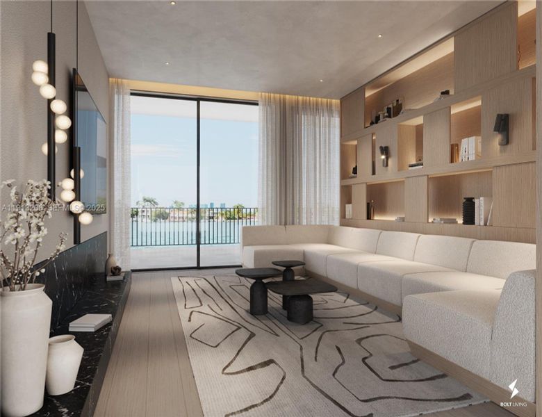 Furnished interior view inside a new home in , Surfside (Image 14).