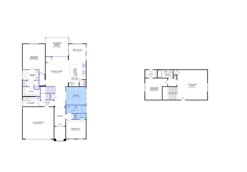 2D floor plan layout of this home in Twin Lakes, Hoschton, GA (Image 4).