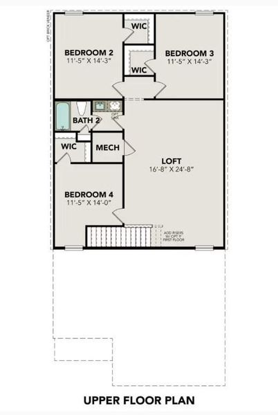 2D floor plan layout of this home in Liberty Estates, Cleveland, TX (Image 3).