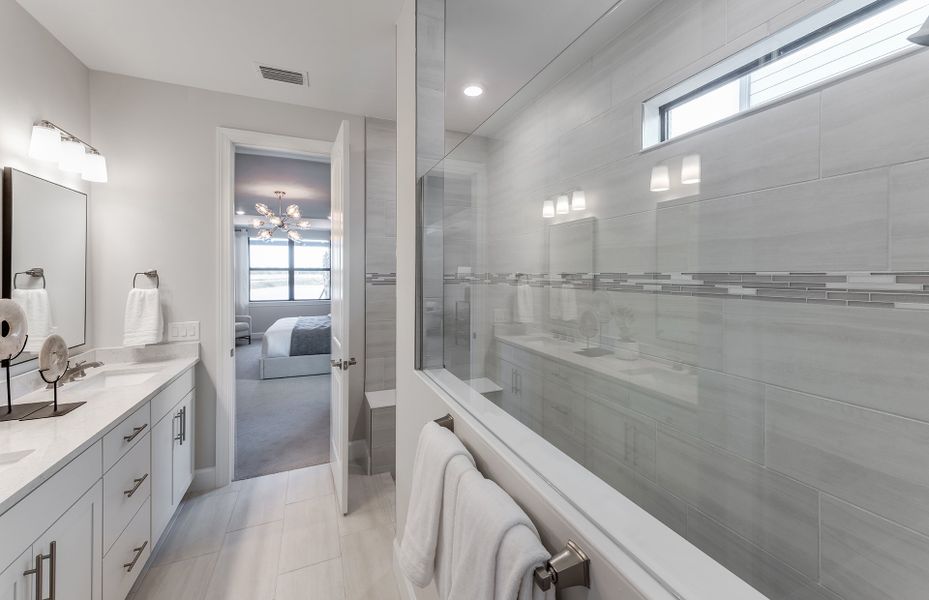 Owner's bathroom with double-sink vanity