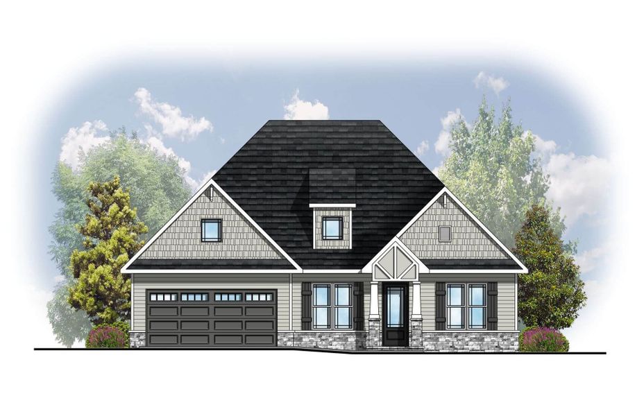 Representative rendering of the exterior for the Piedmont I by Cook Bros. Homes (Image 10).