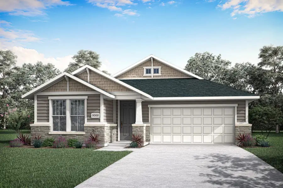 Representative exterior photo of a completed home built from the Madison by Tri Pointe Homes in Painted Tree, McKinney, TX (Image 14).