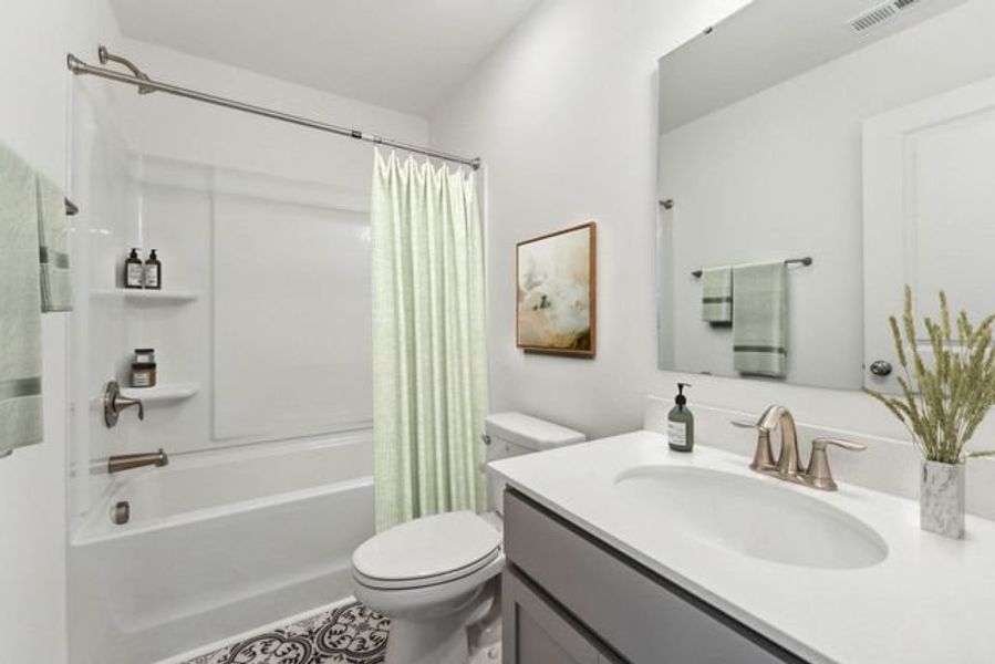 Representative furnished interior of a home built from the Lucas TH by True Homes in Hoover Townhomes, Charlotte (Image 14).