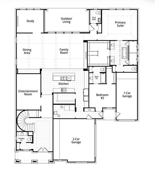2D floor plan layout for the Siena by Highland Homes in Fulbrook on Fulshear Creek, Fulshear, TX (Image 18). 2D floor plan layout for the Siena by Highland Homes in Fulbrook on Fulshear Creek, Fulshear, TX (Image 18).