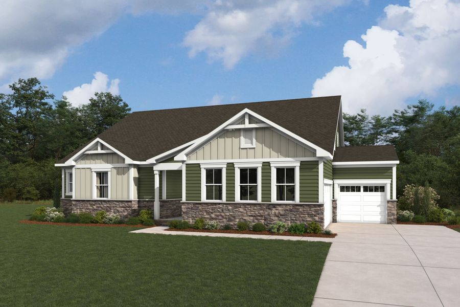 Representative exterior photo of a completed home built from the Appalachian by Mattamy Homes in Blair Place, Monroe, NC (Image 2).