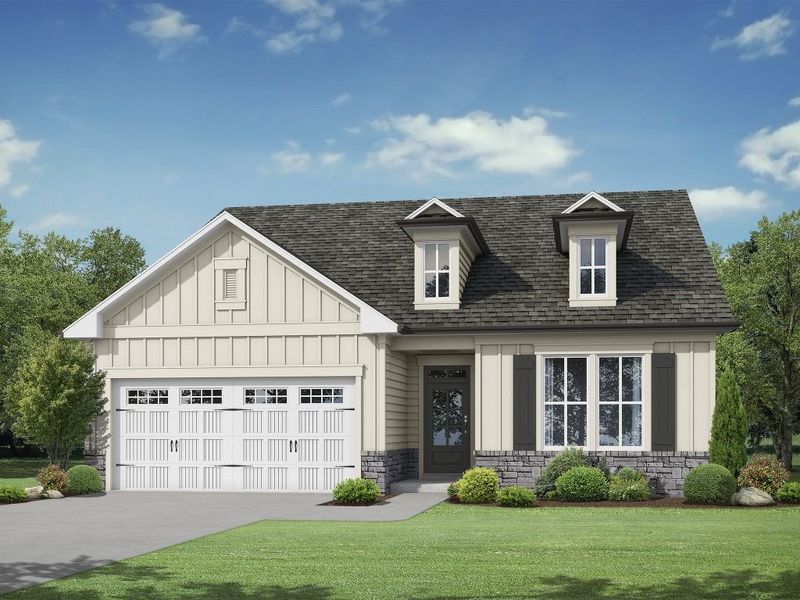 Representative exterior photo of a completed home built from the The Serenity by My Home Communities in Sutton's Landing, Winder, GA (Image 6). Representative exterior photo of a completed home built from the The Serenity by My Home Communities in Sutton's Landing, Winder, GA (Image 6).