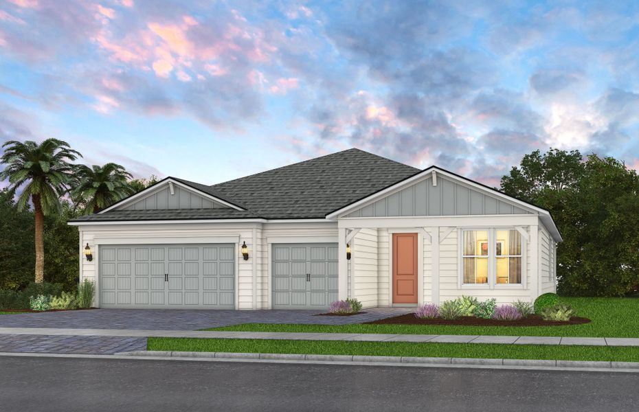 Representative exterior photo of a completed home built from the Anniston by Pulte Homes in The Preserve at Bannon Lakes, St. Augustine, FL (Image 3).