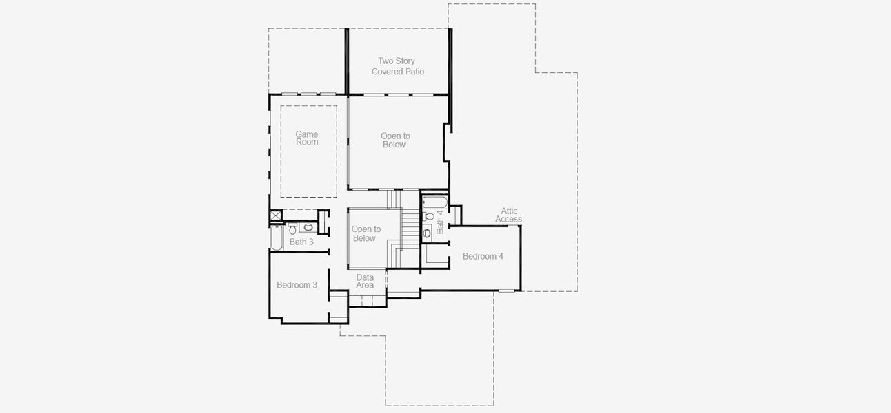 2D floor plan layout for the Huxley by Coventry Homes in Lariat, Liberty Hill, TX (Image 4).