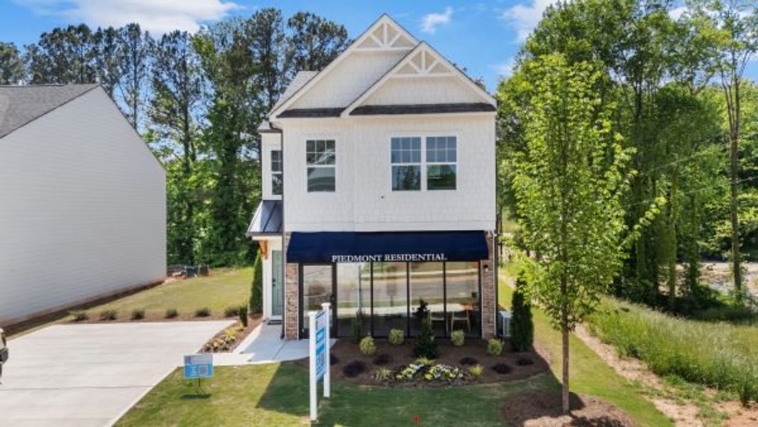 Front exterior of a new home in Owen Preserve, Canton, GA, highlighting curb appeal (Image 3).