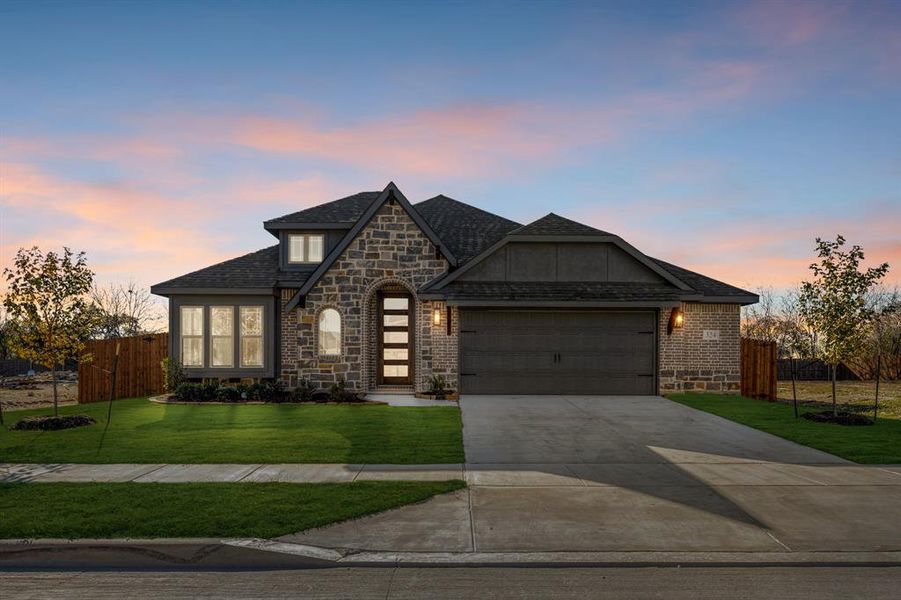 Front exterior of a new home in Maplewood, Glenn Heights, TX, highlighting curb appeal (Image 24).