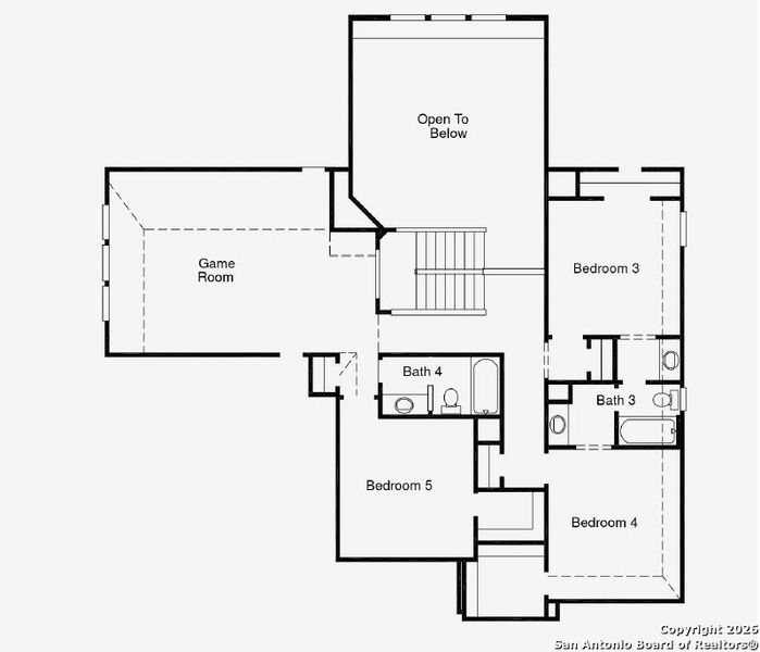 2D floor plan layout of this home in Homestead 75', Schertz, TX (Image 5).