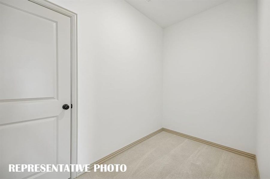 Our Farley plan has the added bonus of a walk in storage area!  REPRESENTATIVE PHOTO