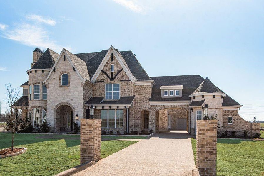 Front exterior of a new home in Whitestone Estates, Parker, TX, highlighting curb appeal (Image 2). Front exterior of a new home in Whitestone Estates, Parker, TX, highlighting curb appeal (Image 2).
