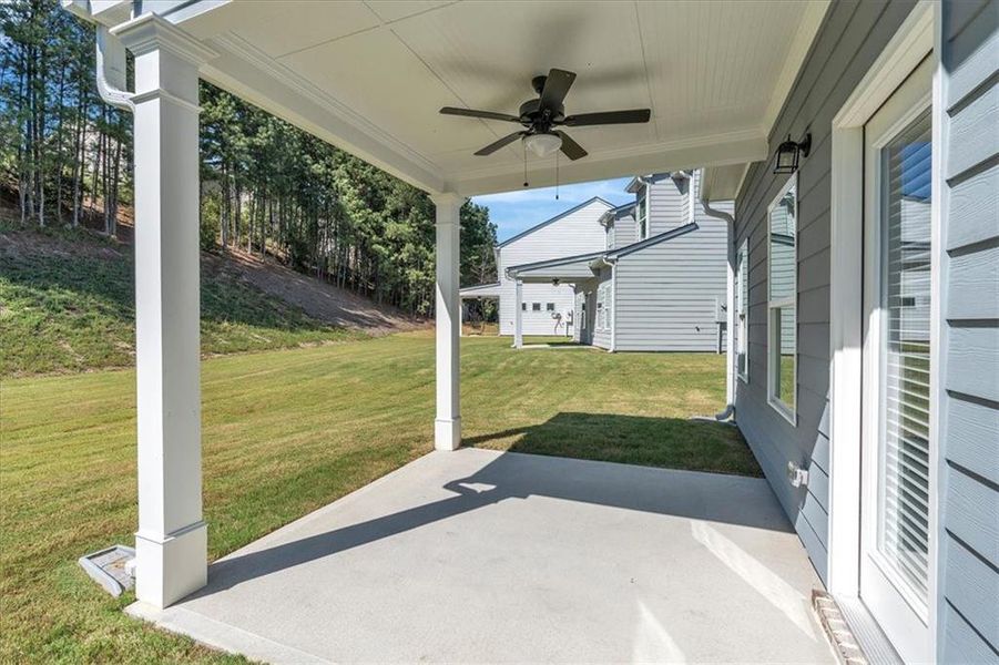 Exterior details and patio area of a home in The View at Groover's Lake, Lithia Springs (Image 4).