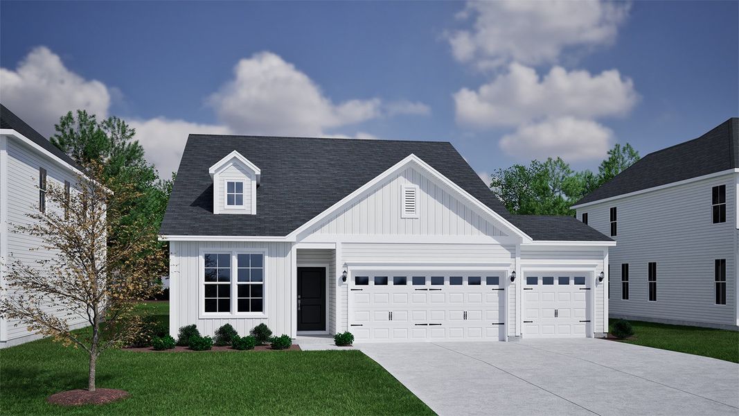 Representative exterior photo of a completed home built from the Clark - Vanguard Collection by Mungo Homes in Ovation at Sweetbrier, Durham, NC (Image 5).