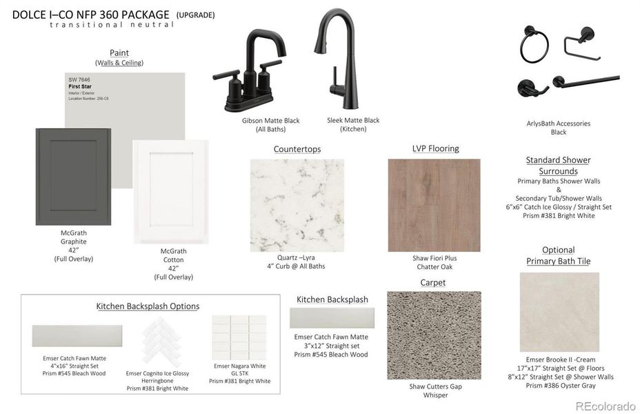 Sample of building materials used in homes in Floret Collection at Alder Creek, Parker (Image 24).