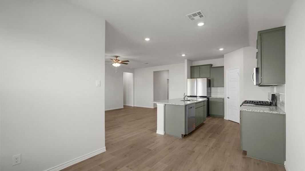 Furnished interior view inside a new home in Woodcreek, Fate (Image 3). Furnished interior view inside a new home in Woodcreek, Fate (Image 3).