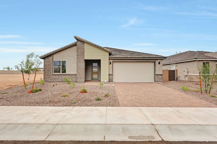 Representative exterior photo of a completed home built from the Ash by Mattamy Homes in Las Ventanas, Goodyear, AZ (Image 22). Representative exterior photo of a completed home built from the Ash by Mattamy Homes in Las Ventanas, Goodyear, AZ (Image 22).
