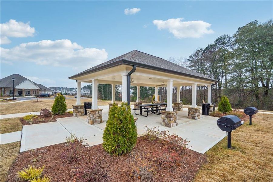 Exterior details and patio area of a home in The Estates at Casteel, Bethlehem (Image 3).