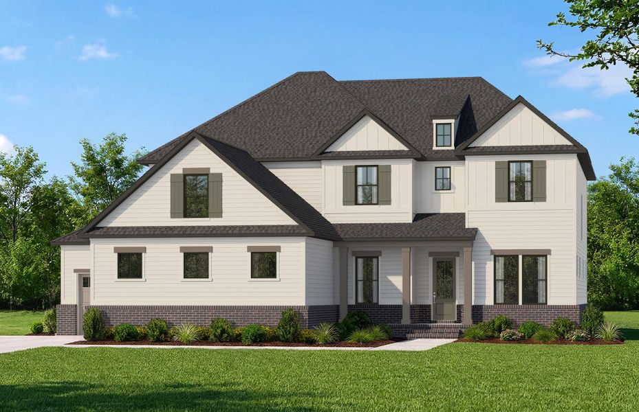 Representative exterior photo of a completed home built from the Hampton by John Wieland in McCoy Farm, Wesley Chapel, NC (Image 29).