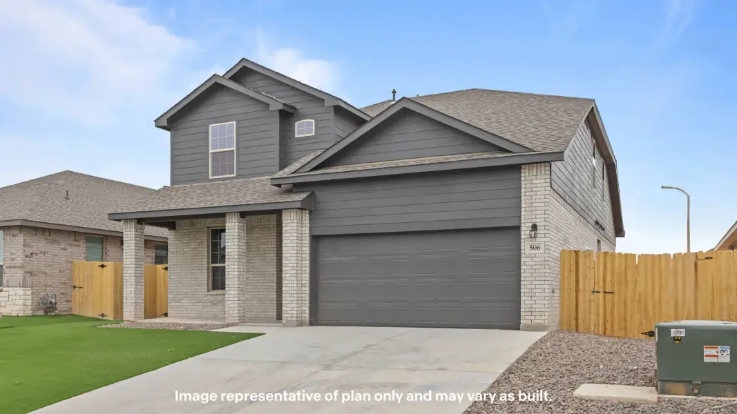Front exterior of a new home in Homestead at Parks Bell Ranch, Odessa, TX, highlighting curb appeal (Image 2).