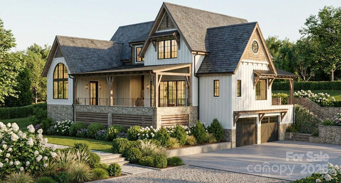 Front exterior of a new home in , Weaverville, NC, highlighting curb appeal (Image 15). Front exterior of a new home in , Weaverville, NC, highlighting curb appeal (Image 15).