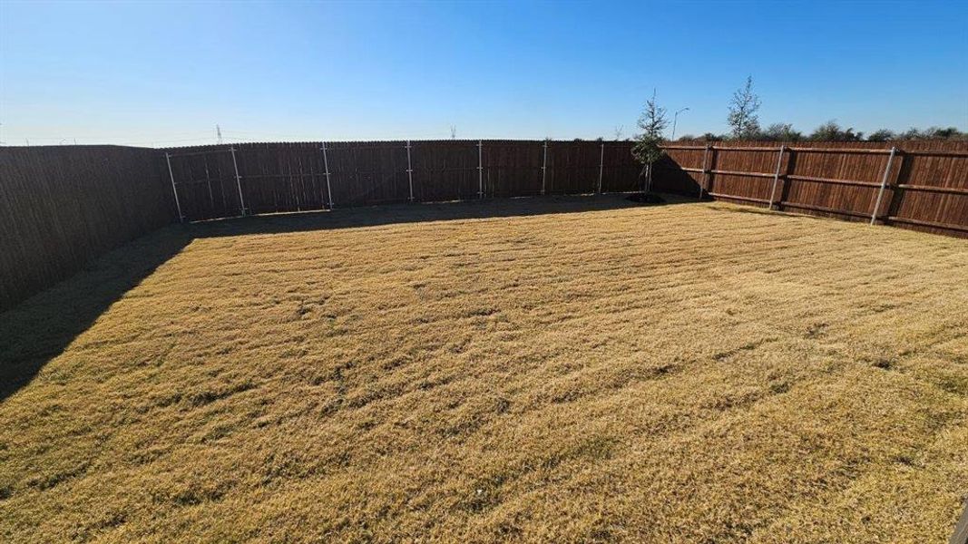 Backyard- All Home and community information, including pricing, included features, terms, availability and amenities, are subject to change at any time without notice or obligation. All Drawings, pictures, photographs, video, square footages, floor plans, elevations, features, colors and sizes are approximate for illustration purposes only and will vary from the homes as built.