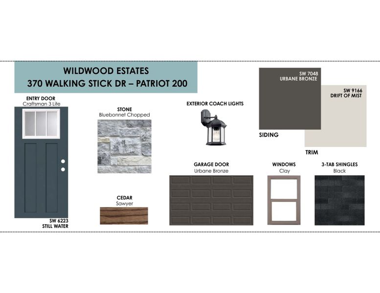 Sample of building materials used in homes in Wildwood Estates, Nolanville (Image 3).