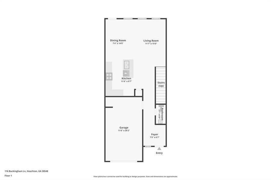 2D floor plan layout of this home in Cambridge at Towne Center, Hoschton, GA (Image 4).