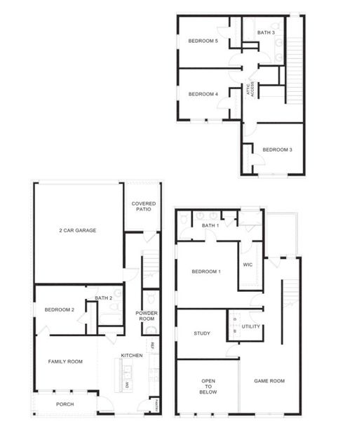 2D floor plan layout of this home in Mustang Square, Plano, TX (Image 2). 2D floor plan layout of this home in Mustang Square, Plano, TX (Image 2).