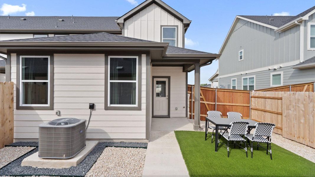 Exterior details and patio area of a home in Avery Centre, Round Rock (Image 4).