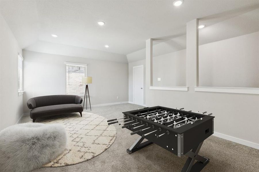 Game Room in the Stanley II home plan by Trophy Signature Homes – REPRESENTATIVE PHOTO