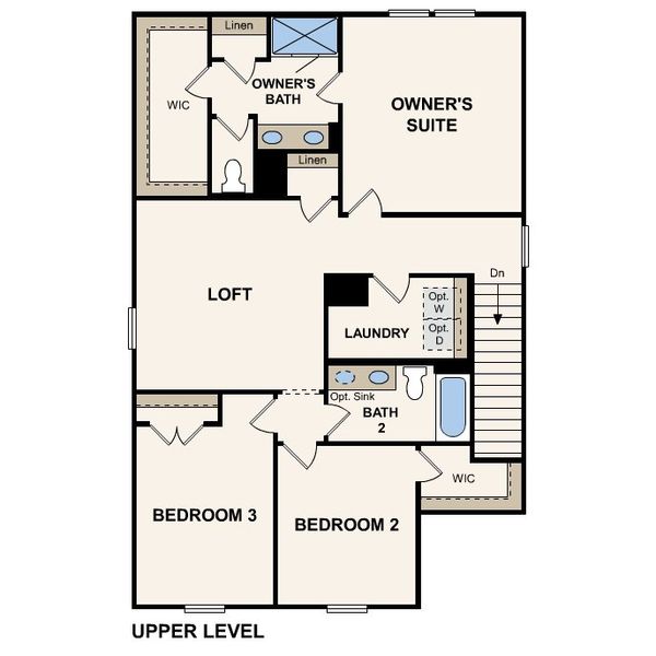 2D floor plan layout for the Kephart by Century Communities in Cedar Hollow, Hickory, NC (Image 4).