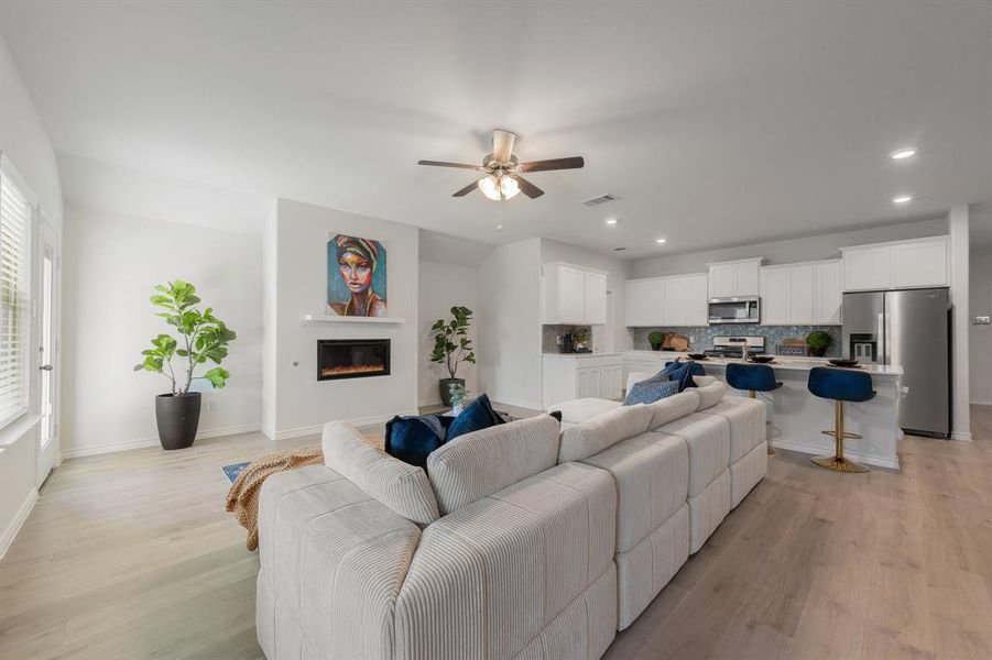 Furnished interior view inside a new home in Fireside by the Lake, Garland (Image 5). Furnished interior view inside a new home in Fireside by the Lake, Garland (Image 5).