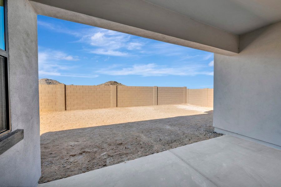 Exterior details and patio area of a home in Skyline at Verrado Regent Hills, Buckeye (Image 4).