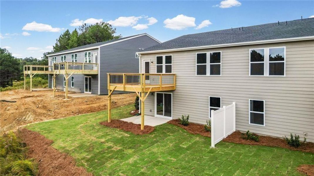 Exterior details and patio area of a home in Villas at Gold Creek, Dawsonville (Image 28).