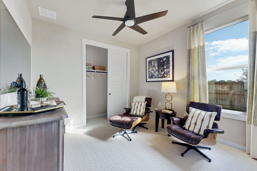 Representative furnished interior of a home built from the Lanport by Scott Felder Homes in Flora, Hutto (Image 17).