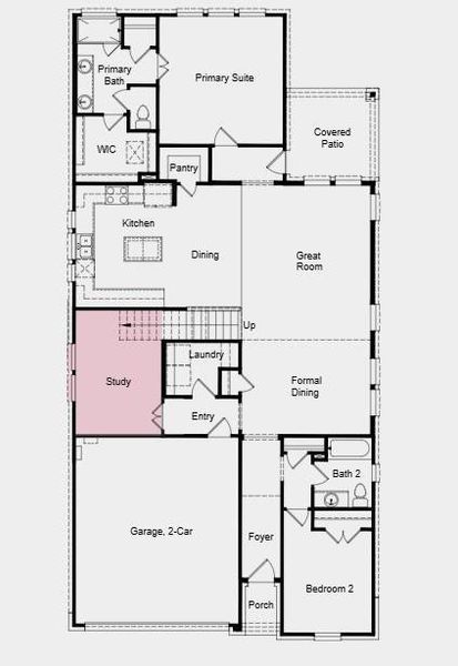 Additional Highlights Include: Study in place of tandem garage, media room, upstairs full bathroom, and upgraded mahogany contemporary front door.