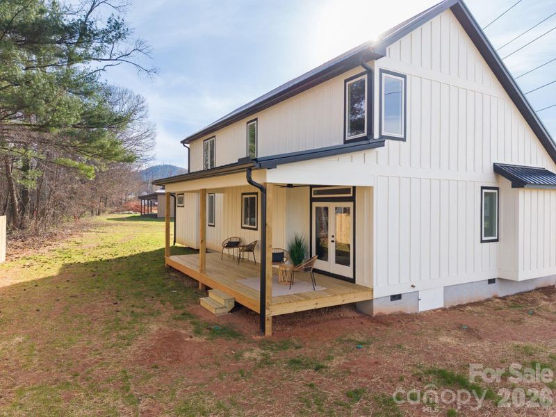 Exterior details and patio area of a home in , Asheville (Image 3).