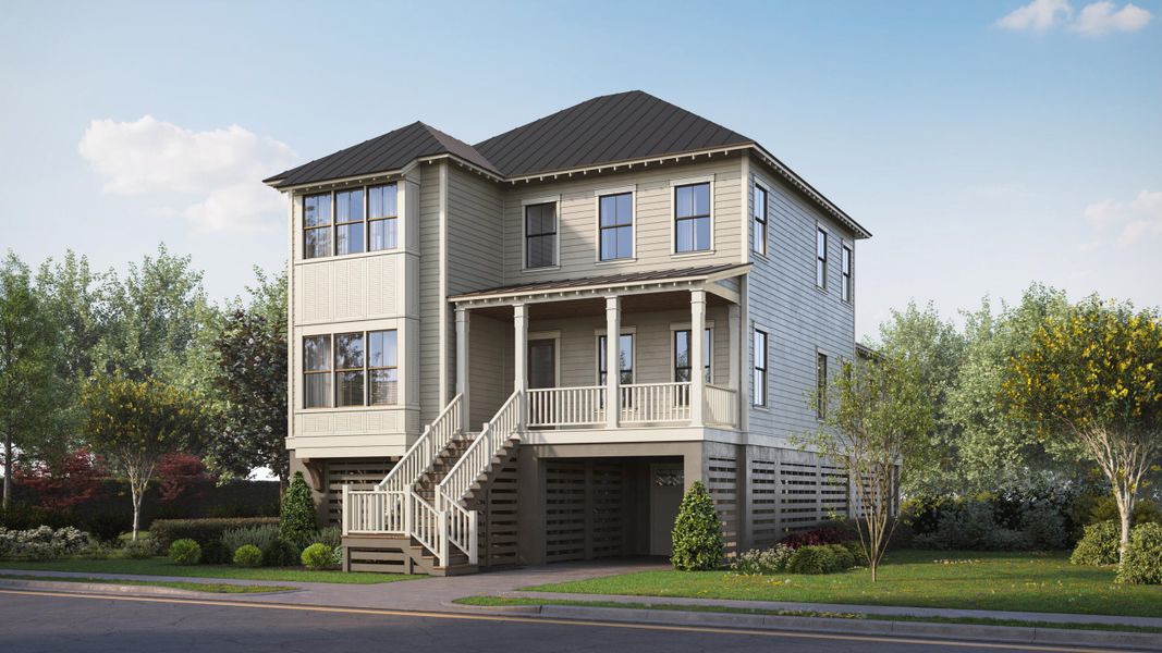 Front exterior of a new home in , Charleston, SC, highlighting curb appeal (Image 1). Front exterior of a new home in , Charleston, SC, highlighting curb appeal (Image 1).